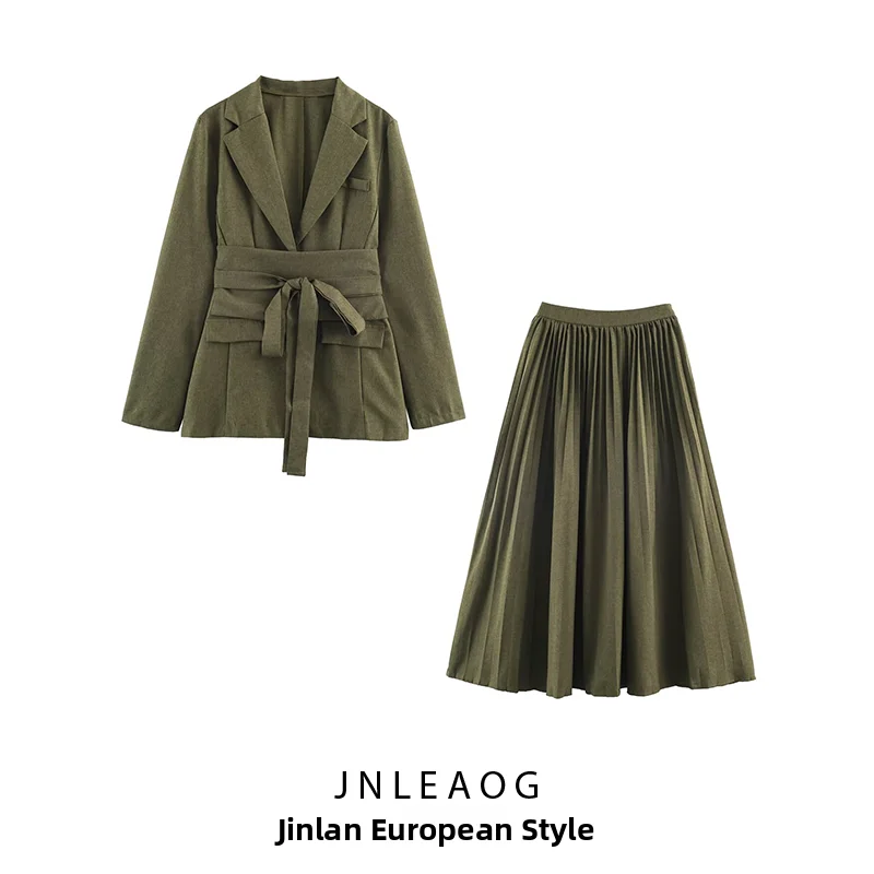 JNLEAOG Autumn New Casual  Color Creative Personality Women's Skirt Fashionable Standard Waist Polyester Fiber