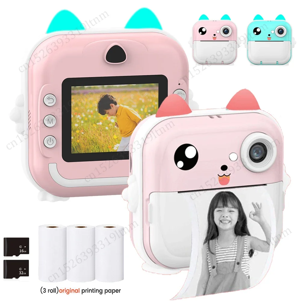 Children's Digital Camera Instant Photo Printing Camera Kids Camera Instant Print Inkless Bluetooth Thermal Printer Video Toys