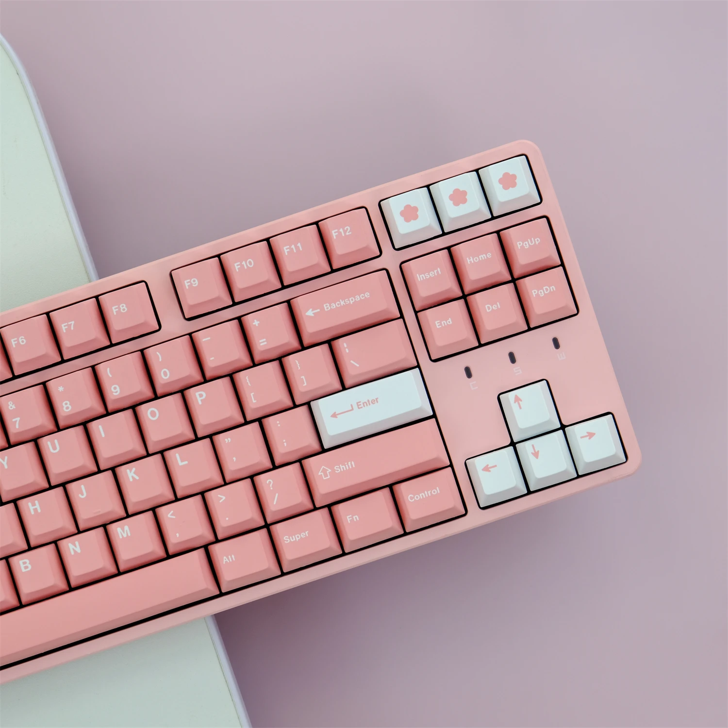 129 Keys Peach Blossom Keycap Cherry Profile PBT Dye Sublimation Pink cute Keycap GMK Keycap For MX Switch Anne GH60 GK64 Poker