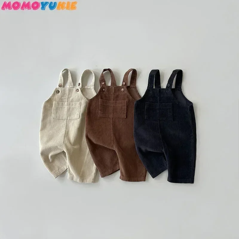 2024 Spring Autumn Children\'s Clothing New Style Baby and Toddler Fashion Multi-color Corduroy Casual Shoulder Straps and Pants