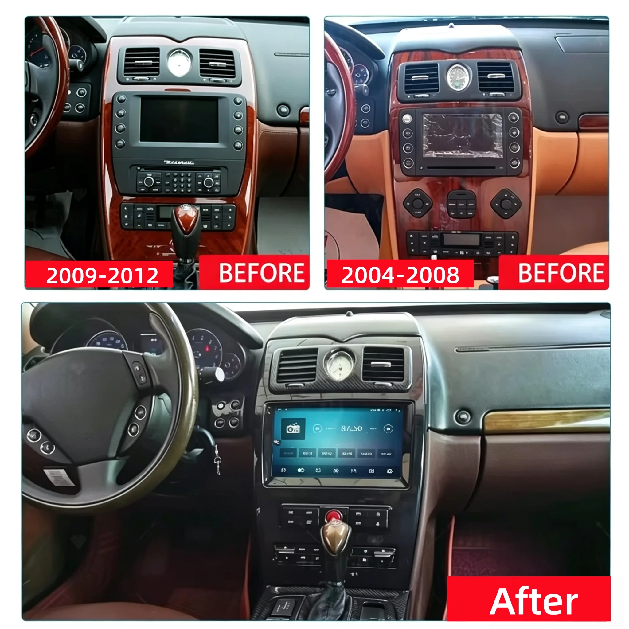 10.26 inch Android Screen For Maserati Quattroporte 2004-2012 GPS Navigation Blu-Ray CarPlay Car Radio Multimedia Player Stereo