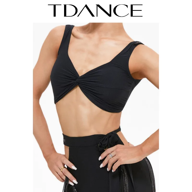 

Customized TDANCE Latin Dance Practice Dress [Collar Tank Top] Summer Single Wear Inner Style Training Class Yoga Female GL-173