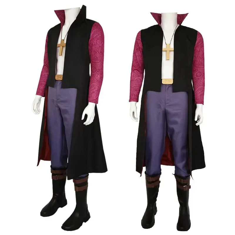 Live Action Movies Dracule Mihawk Cosplay Suit Men Outfit Cloak Trench Coat Uniform Adult Man Halloween Carnival Party Suit