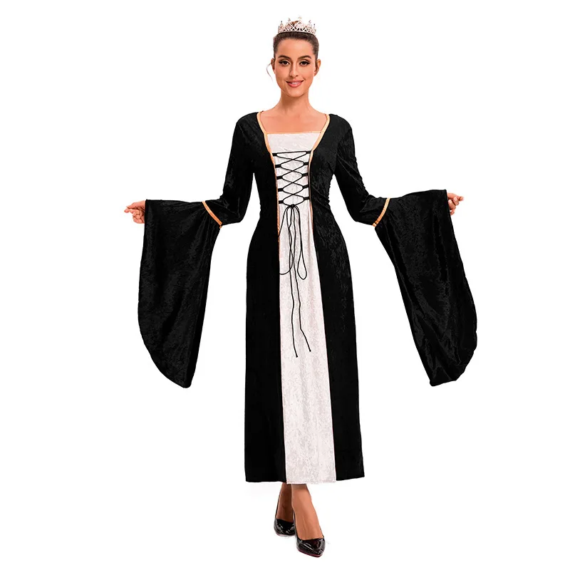 Halloween Hit Queen Court Kostüm Long Sve Gürtel Langes Dr Performance Kleid Bühnenaufführungskleidung Damen Faion