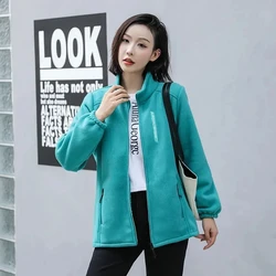 2023 Autumn Winter New Polar Fleece Jacket Women Outdoor Sports Coat Casual Cardigan Outerwear Overcoat Female Hoodies Tops 5XL