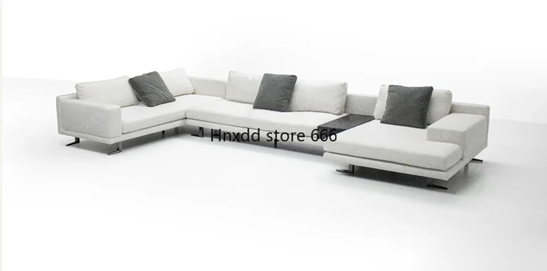 Italian minimalist large flat-floor villa combination fabric sofa