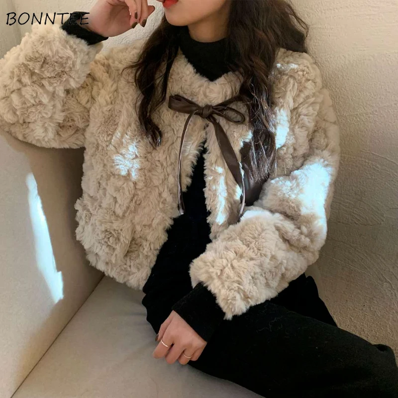 Korean Style Fashion Soft Basic Jackets Women Sweet All-match Retro Lovely Warm Ulzzang Cropped Slim Girlish Winter Popular Chic