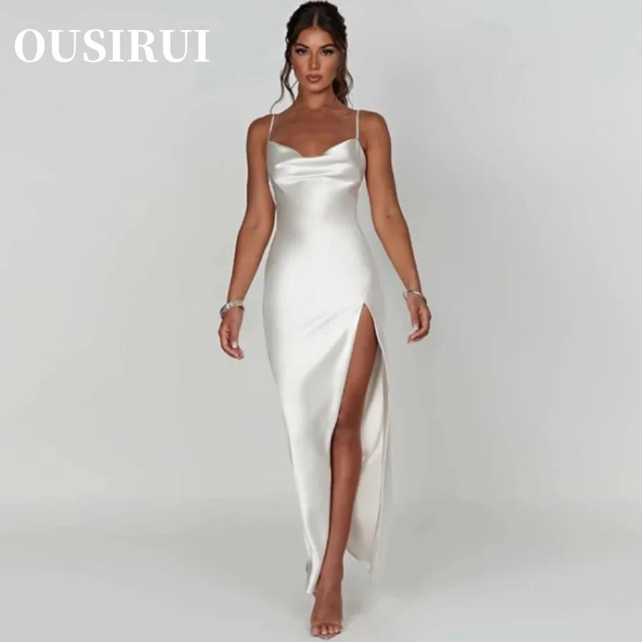 

OUSIRUI Cross Fashion Border Sexy Boho Red Evening Dress From Europe And America Elegant And Stylish Slit Dress