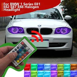 For BMW 1 Series E81 E82 E87 E88 gen Headlight 16 Color Dynamics Multi-Color RGB LED Angel Eye Rings light