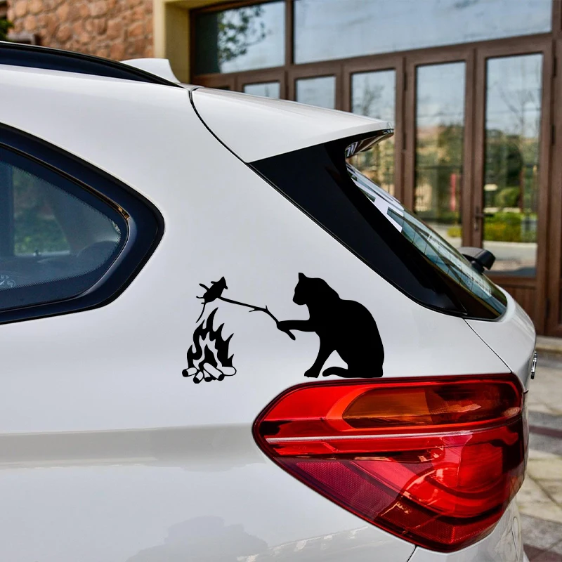 G106 vinyl car sticker Cat fries a mouse waterproof cool waterproof removable decal self-adhesive car auto sticker