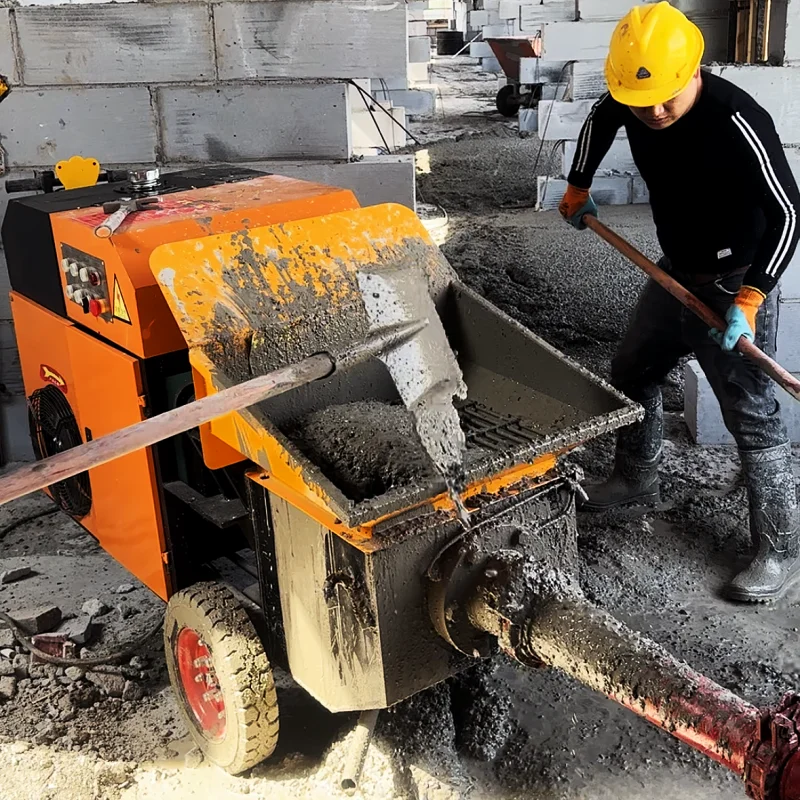 High Efficiency Small diese l Concrete Pumps  Mini diese l Concrete Pump Price Mortar Concrete Pump With Remote