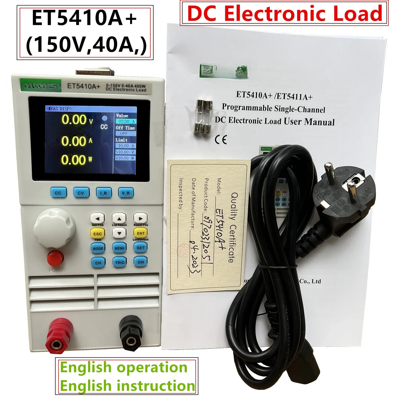 For ET5410A+ ET5411A+ET5420A+ Professional Digital Programmable DC Electronic Load High Precision Battery Capacity Tester ET5410