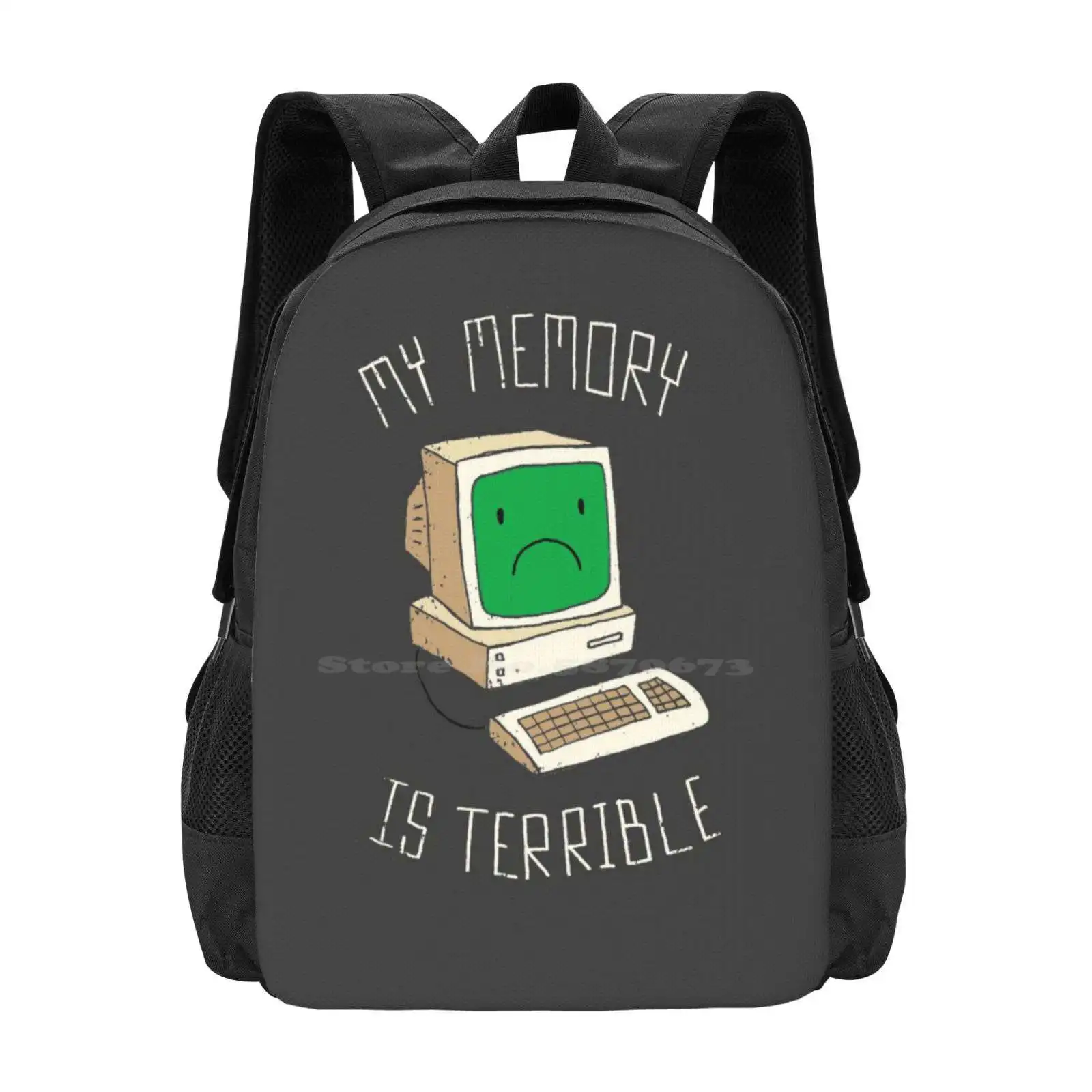 My Memory Is Terrible Fashion Pattern Design Travel Laptop School Backpack Bag Computer Nerdy Geeky Funny Type Joke Dinomike