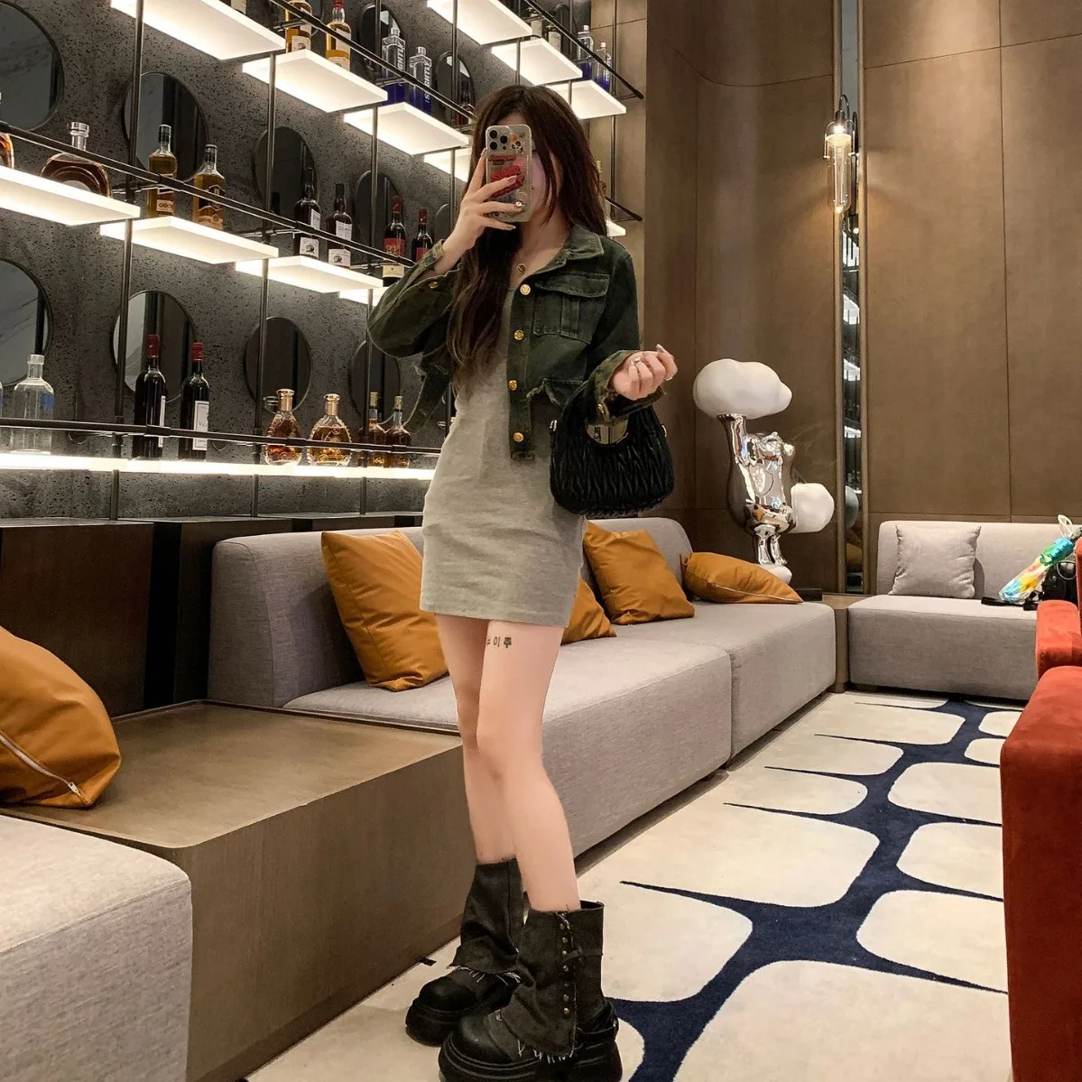 Women Boots British Fashion Pants Leg Boots New Thick Soled Rivet Zipper Belt Buckle Platform Anti Slip Cowboy Short Boots view 2