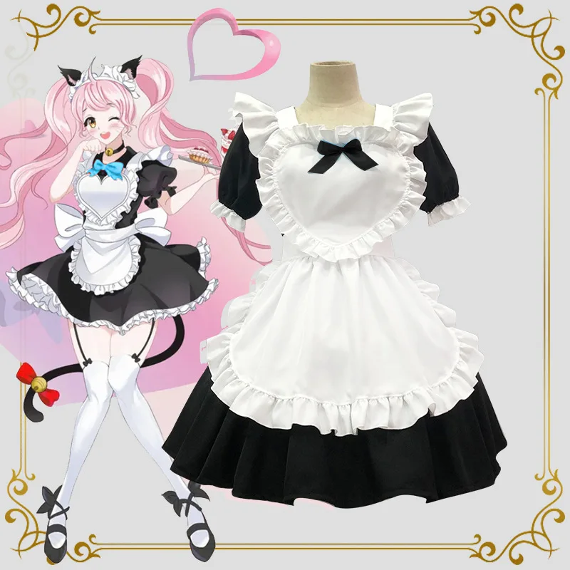 

Comic-Con Anime Lolita Dress Maid Cosplay Costume Black Classical Lolita with Apron Japanese Dress Women Festival Outfit