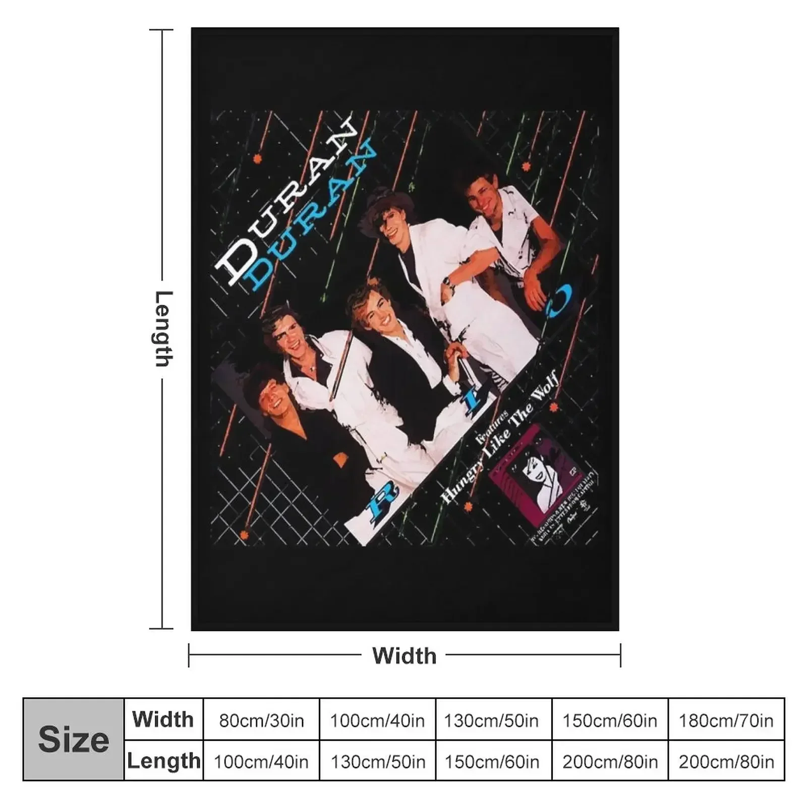 Duran Duran World Tour 1983-4 Throw Blanket Dorm Room Essentials sofa view 2