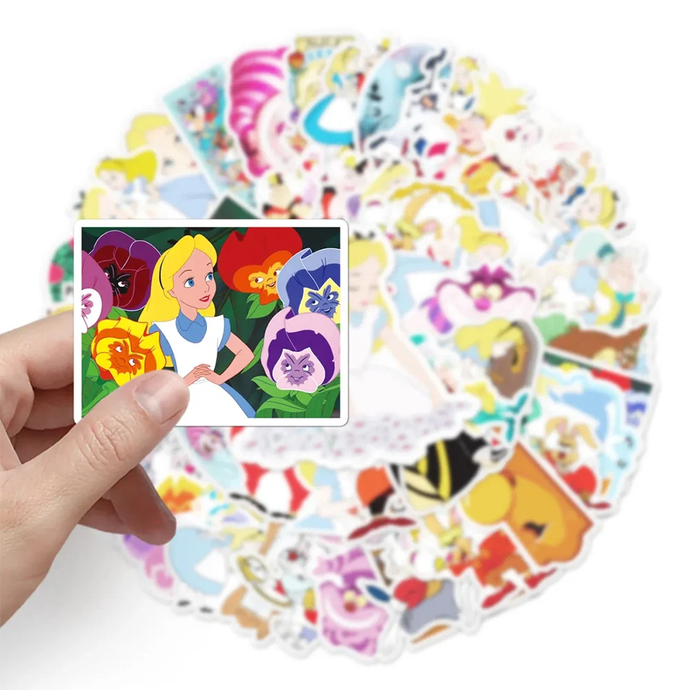 10/30/50pcs Disney Cartoon Movie Alice in Wonderland Graffiti Stickers Guitar Fridge Laptop Phone DIY Kid Toy Waterproof Sticker