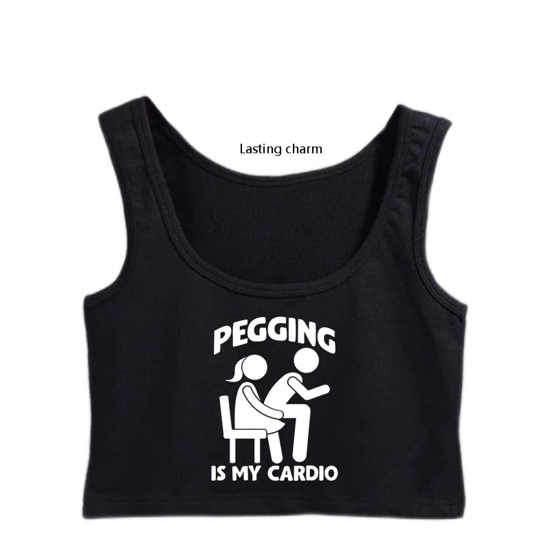 Lasting charm pegging is my cardio Dominatrix Mistress Crop Top