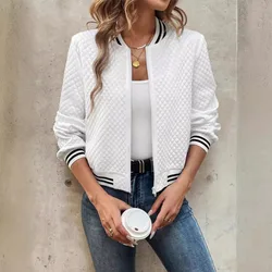 2024 Autumn Cross border Europe and America eBay Foreign Trade Women's Clothing New Fashion Zipper Baseball Jacket Jacket for Wo