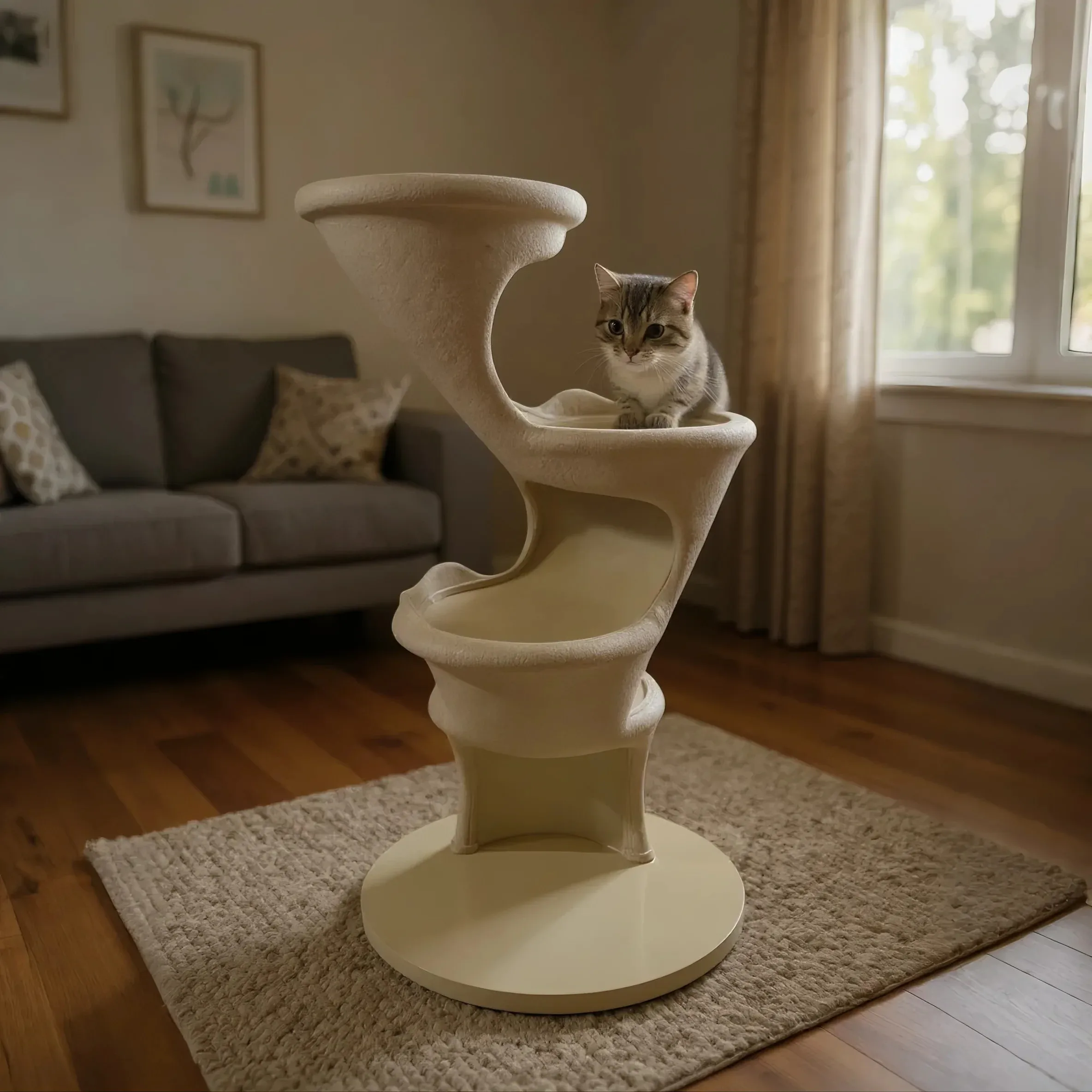 CX cat climbing frame nest cat tree integrated three-layer imitation cotton and linen cat shelf large four-season universal