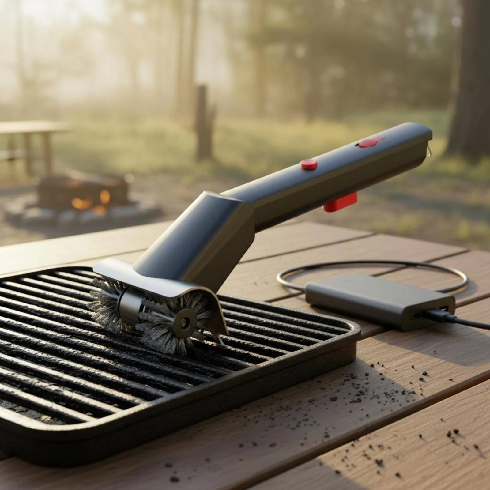

Rechargeable Barbecue Brush Easy to Clean Outdoor Cooking Cleaning Tool
