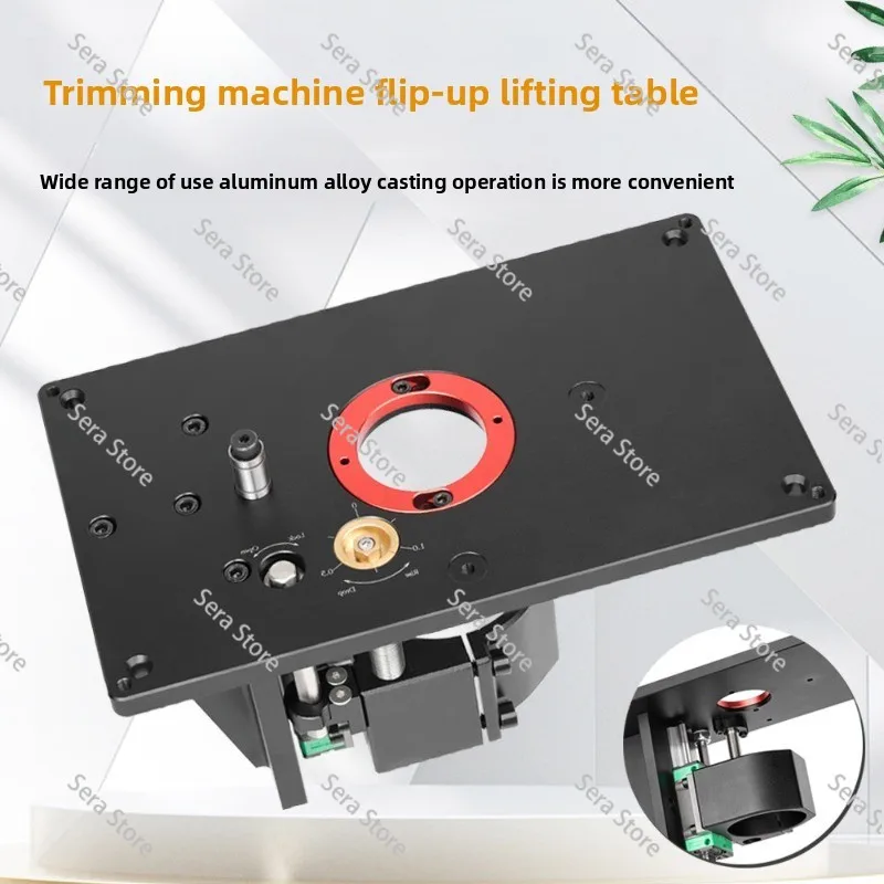 Multifunctional trimmer flip-flop lift table woodworking fine-tuning lift milling cutter chamfer table engraving slotting tool
