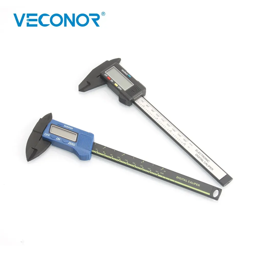 0-150mm Digital Electronic LED Display Carbon Fibre Vernier Caliper Micrometer Gauge for DIY Use Retail Package