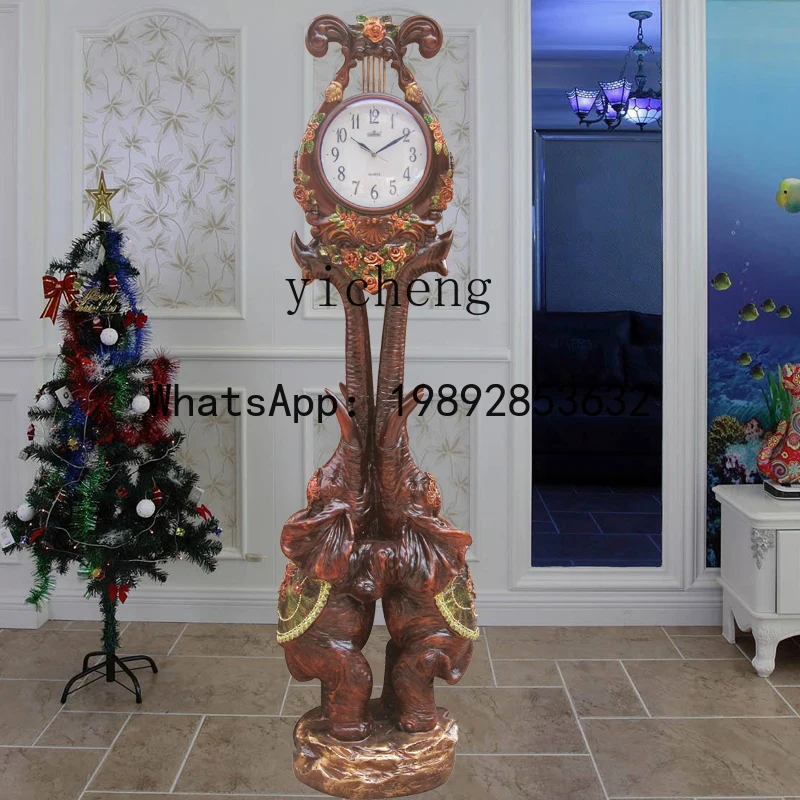 LYY Living Room Modern Minimalist the Grandfather Clock Big Clock European Style Villa American Clock Decoration