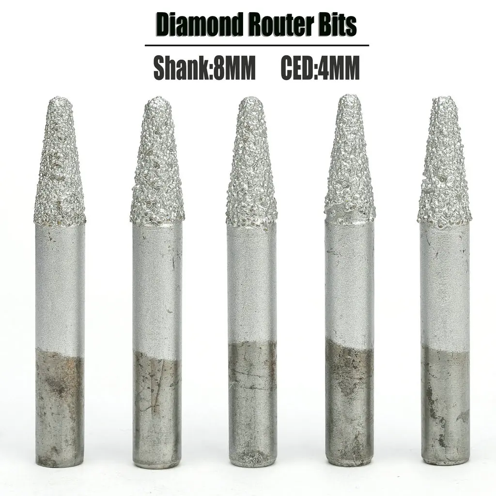 

6-12mm V-Shape Taper Ball Nose Brazed Diamond Milling Cutter Stone Engraving Tools CNC Router Bits for Marble 3D Carving Endmill