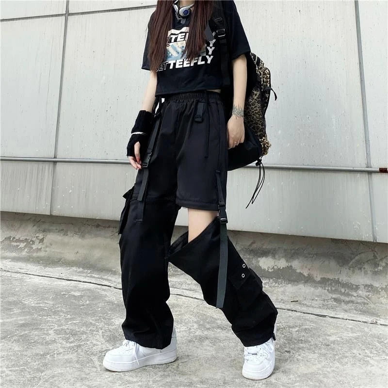 

Detachable White Work Pants Women Spring And Summer Drawstring Pants 2024 New Spice Girls Design High Street Casual Pants