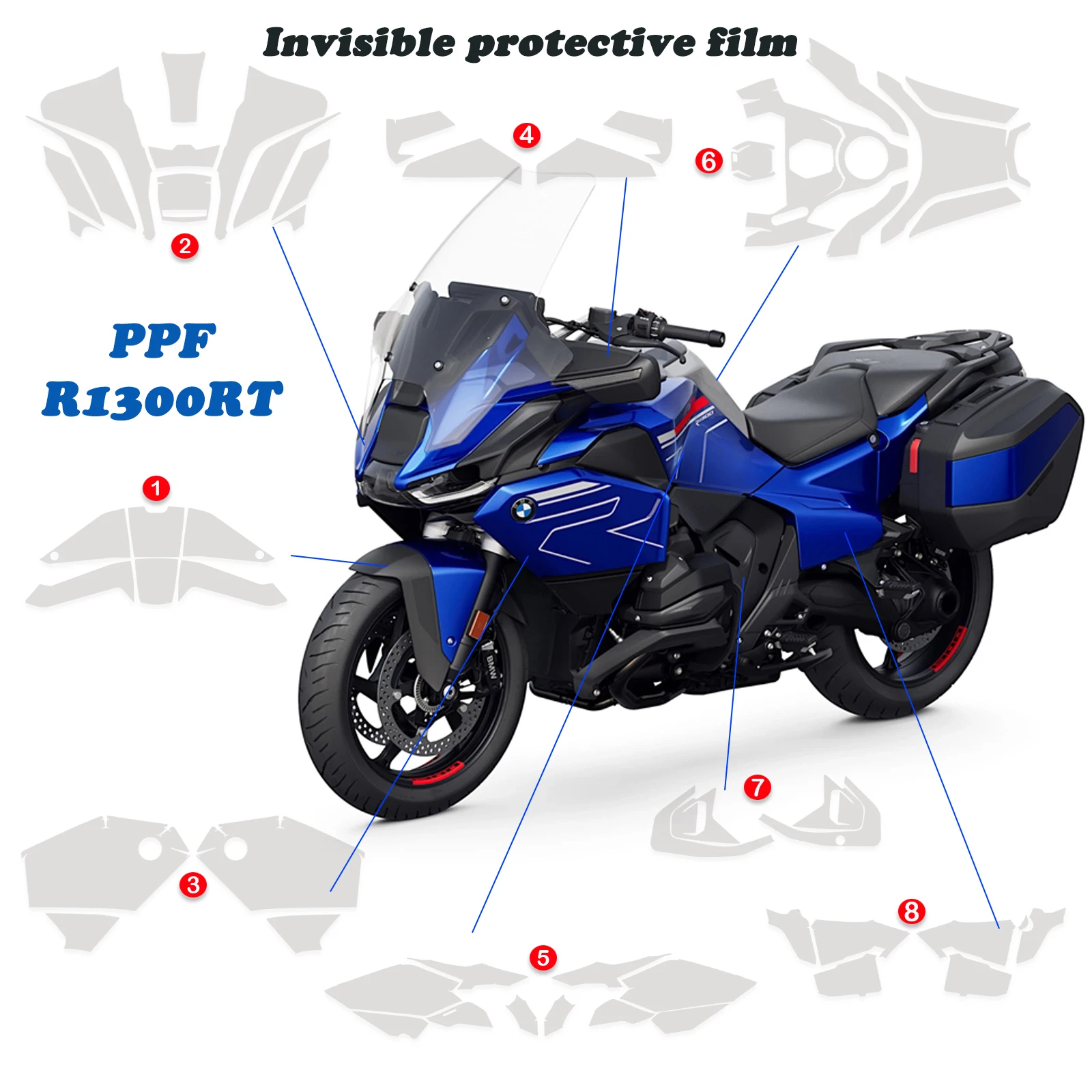 

R1300RT Accessories Motorcycle TPU Invisible Protective Film For BMW R 1300RT R1300rt 2025 Fairing Anti-Scratch Protection