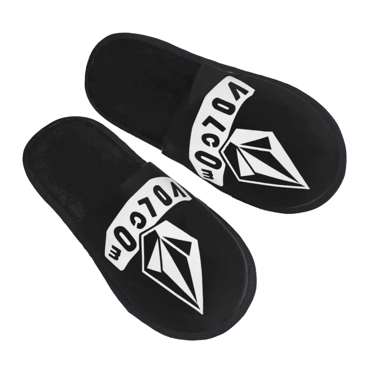 Custom Print Women Volcoms Logo House Slippers Cozy Warm Memory Foam Fluffy Slipper Indoor Outdoor Shoes