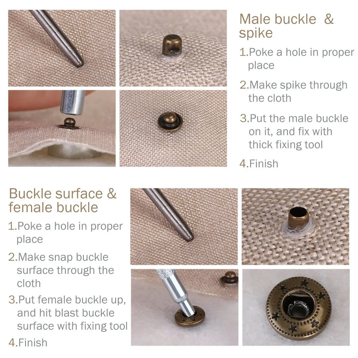 Druckknopf-Set, 12,5 mm, Metall-Druckknöpfe für Kleidung, Basteln, Taschen, Schuhe, Kragen, Gürtel, Jeans, perfekte Passform, Einstellknopf, DIY-Schneider – Detail 6