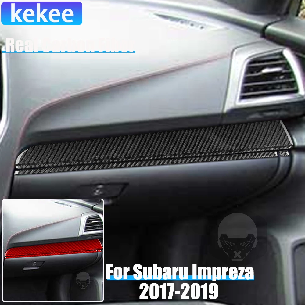 

Настоящее углеродное волокно, автомобильные аксессуары, крышка панели приборной панели пассажира, мягкая наклейка для Subaru Impreza 2017-2019 Crosstrek 2018-2021