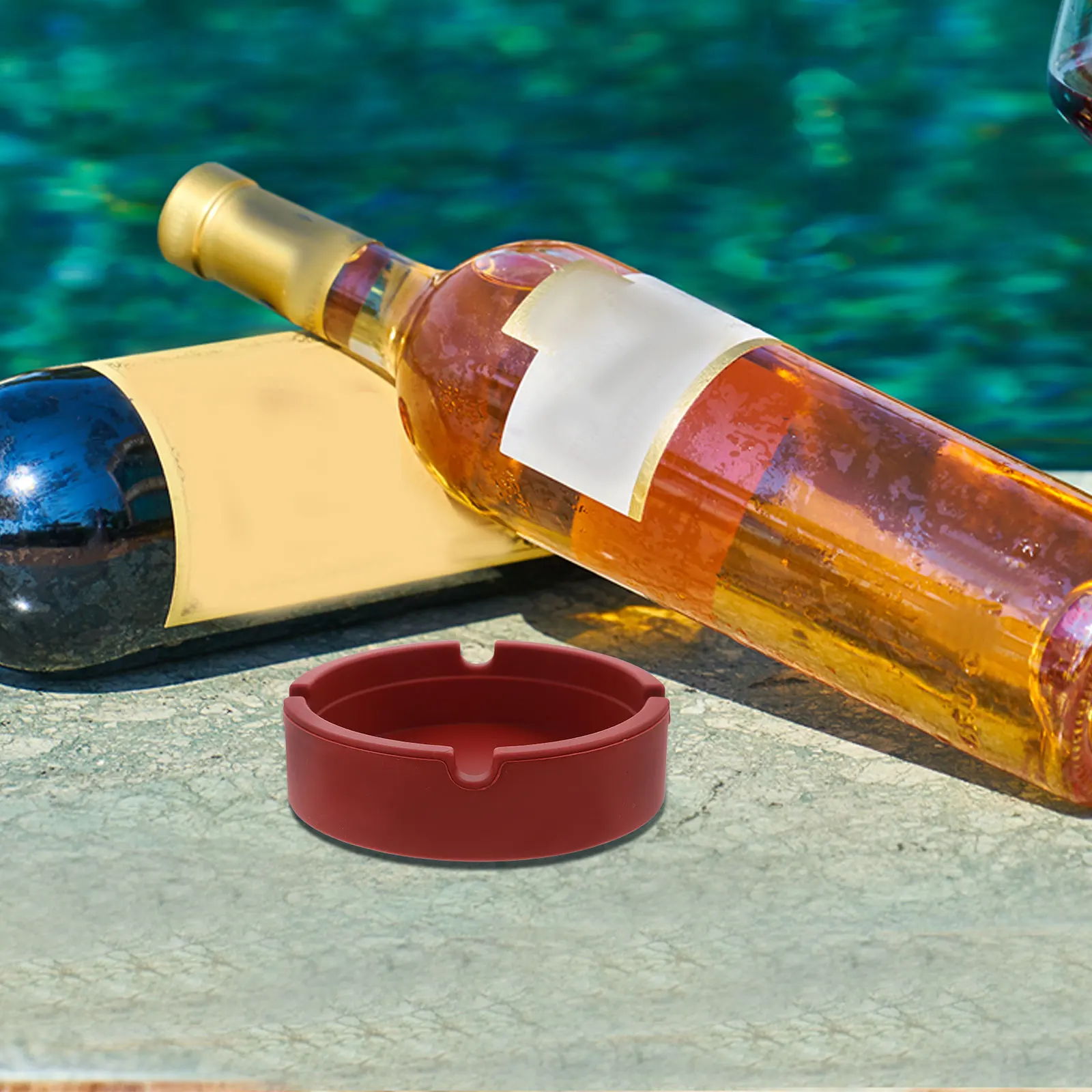 

Reusable Non Slip Silicone Wine Bottle Coaster Mat for Beer Home Bar Multi Functional Simple Elegant Design