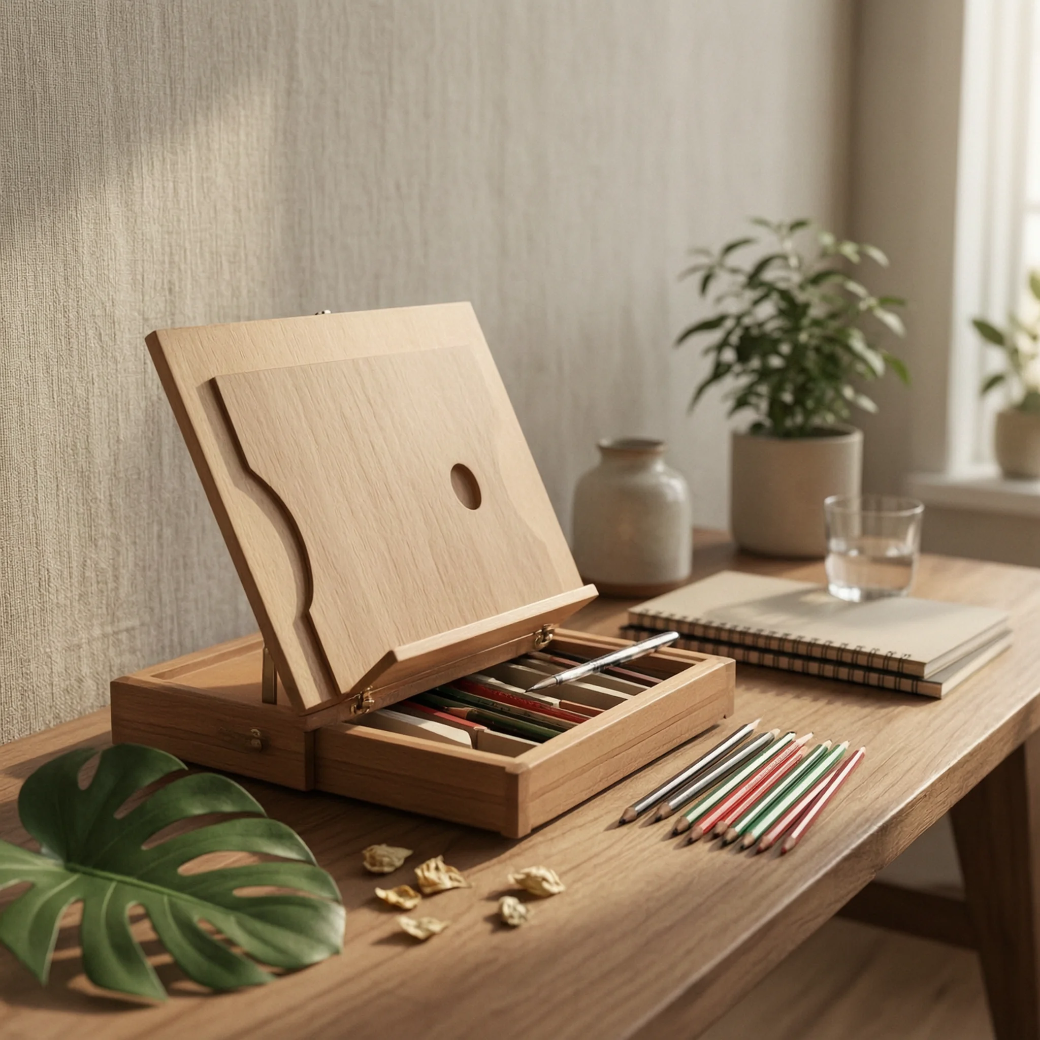 Tabletop Easel with Drawer Foldable Table Easel with Drawer Sketch Box Compact Sturdy for Artists, Studio, Classroom
