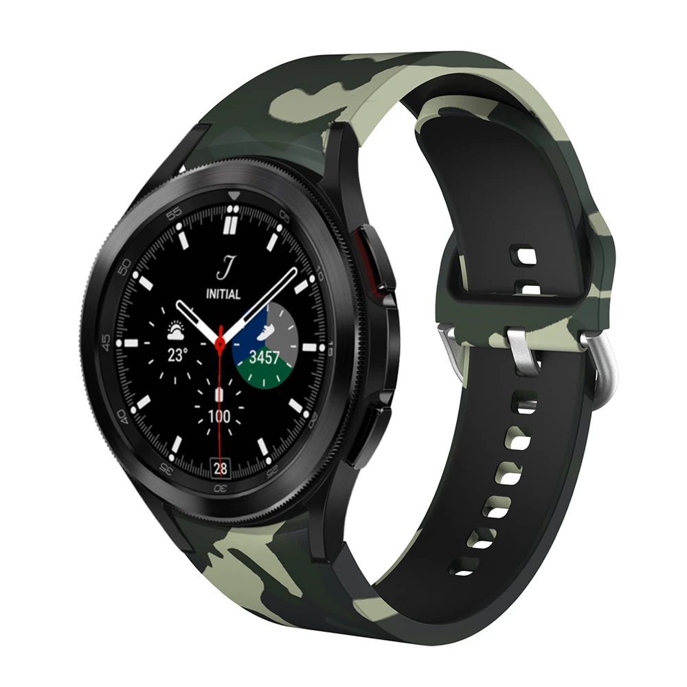 strap For Samsung Galaxy watch 4 classic 42mm 46mm series Silicone Camo band For Galaxy Watch 4 44mm 40mm Replacement watch band