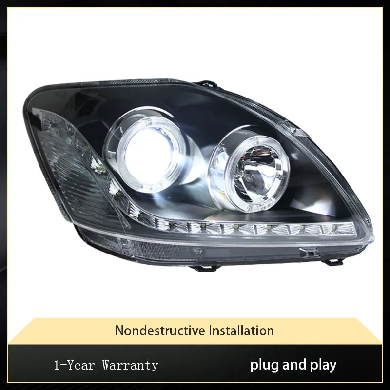 Car Lights For Toyota Vios 2008 2009 2010 2011 2012 Headlights Upgrade DRL Angel Eyes Design LED Bulbs Automotive Accessories