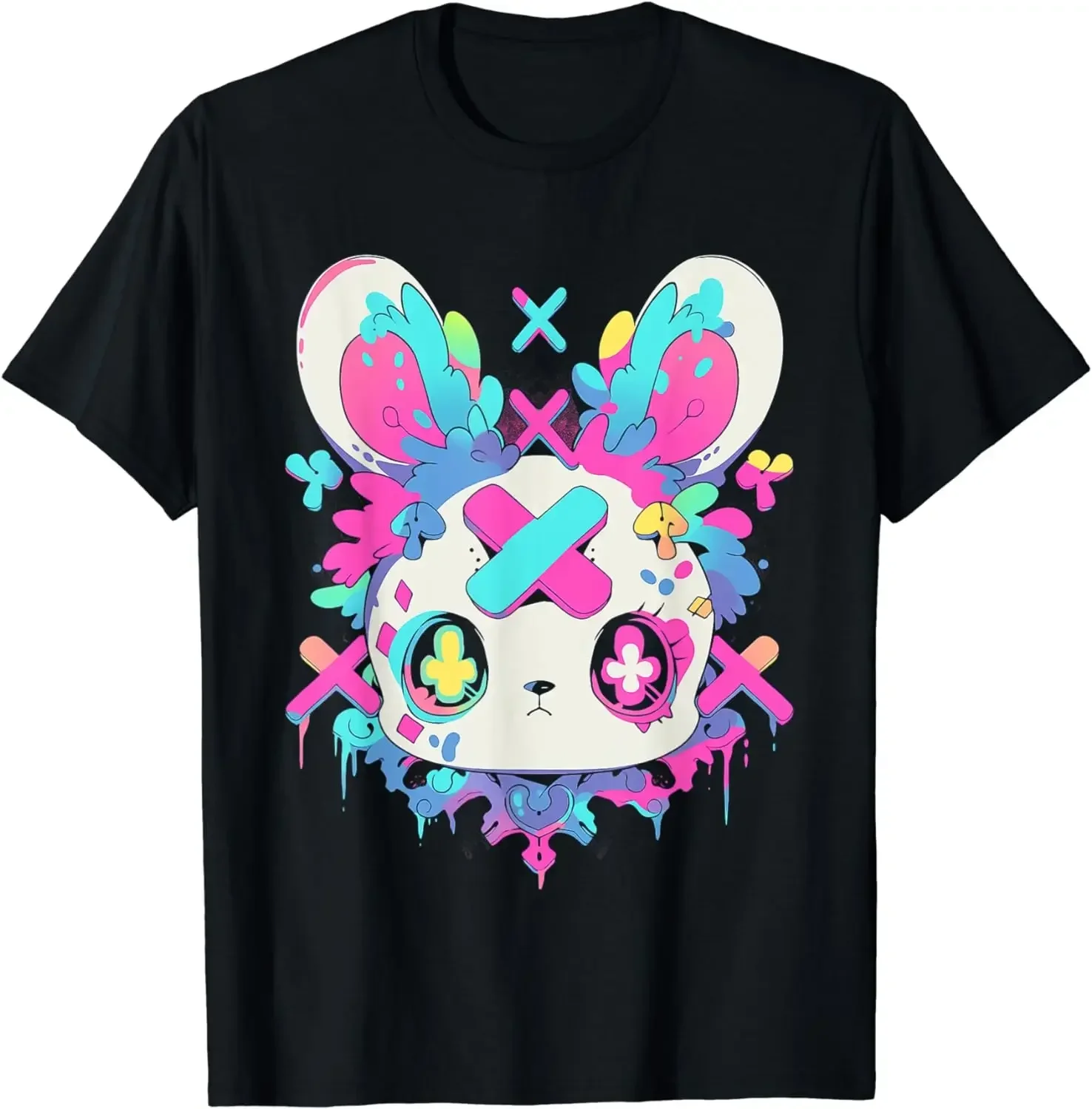 Kawaii Bunny | Menhera Yami Kawaii Decora Kei Pastel Goth T-Shirt short sleeves pure cotton streetwear y2k short sleeves t shirt