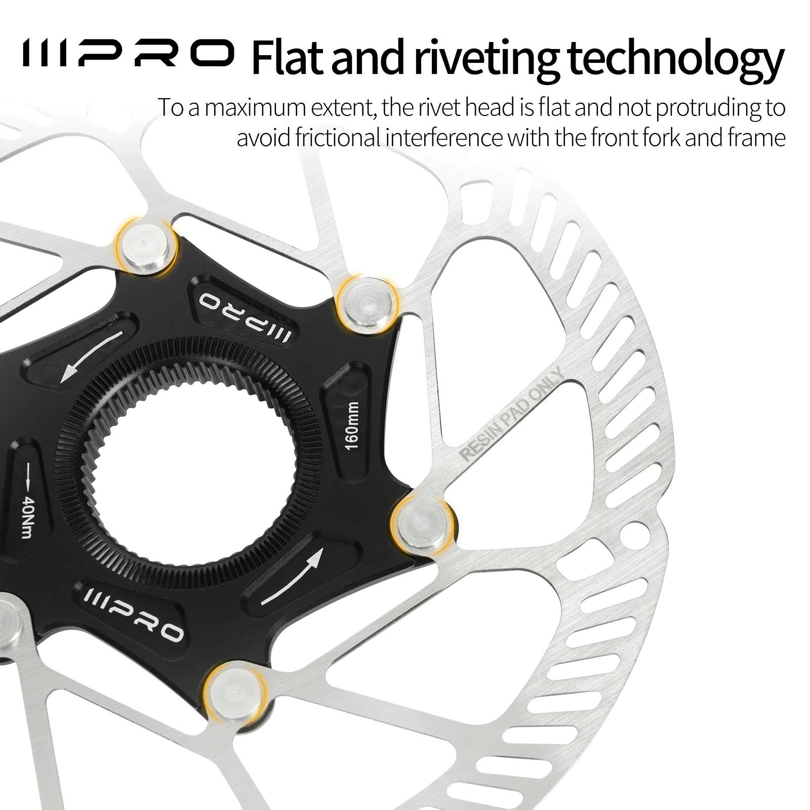 Rotor de Freno de Bicicleta IIIPRO Ultraligero de 140/160 mm, Acero de Alta Resistencia, Hueco, para Bicicleta de Montaña/Carretera, 6 Pernos/Cierre Central, Rotores de Freno de Disco