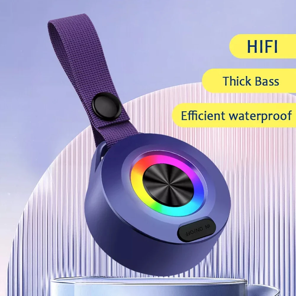 Portable Mini Speaker With 7LED RGB Light Bluetooth Speaker IPX4 Waterproof Outdoor Wireless Speaker Audio Stereo Subwoofer Loud