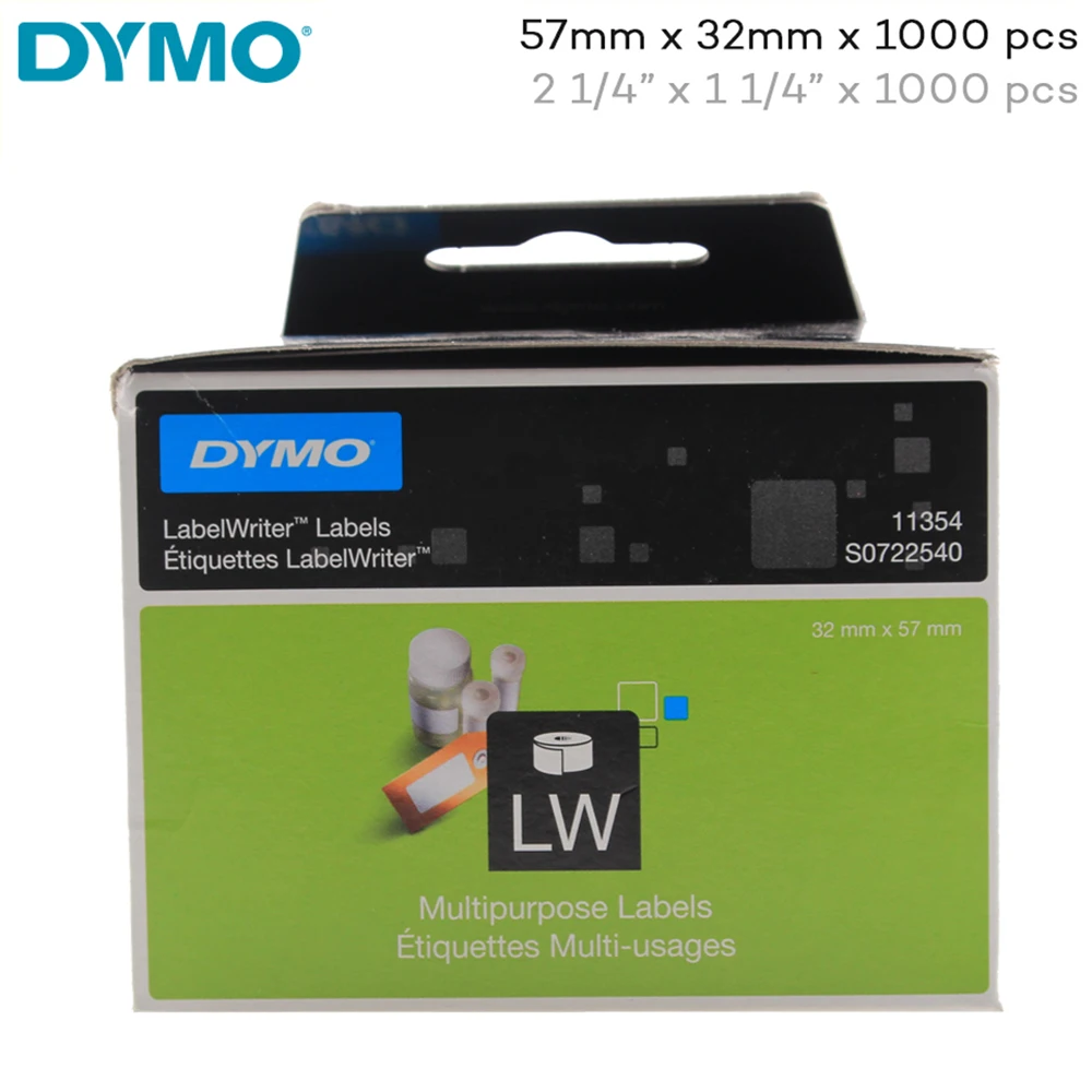 Originals Dymo Barcode Label Printer Labels 11354 Thermal label Paper for Dymo LW-550 LW-450 Label Maker 57*32mm Printing Paper