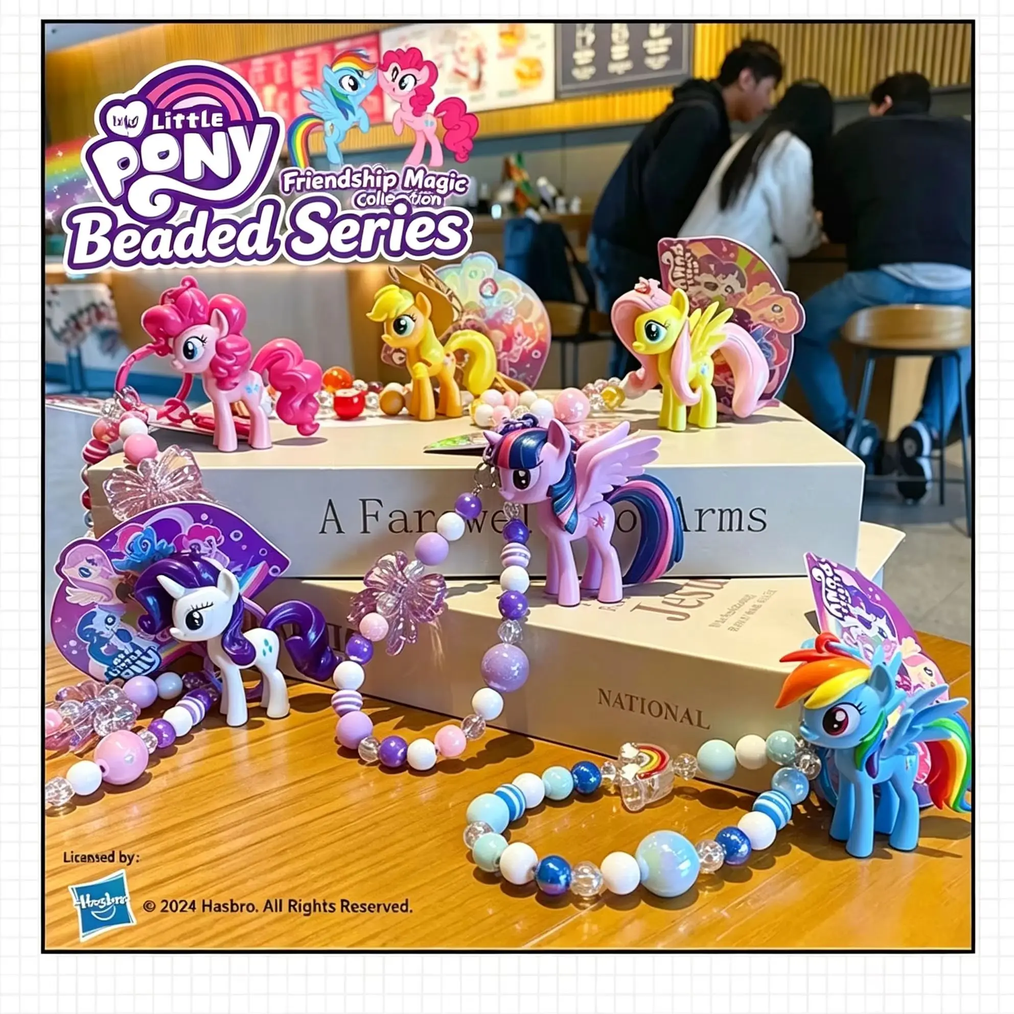 Hasbro 정품 마이 리틀 포니 비즈 키체인 체인 만화 모피 플러시 가방 걸이 이상적인 절묘한 생일 크리스마스 선물