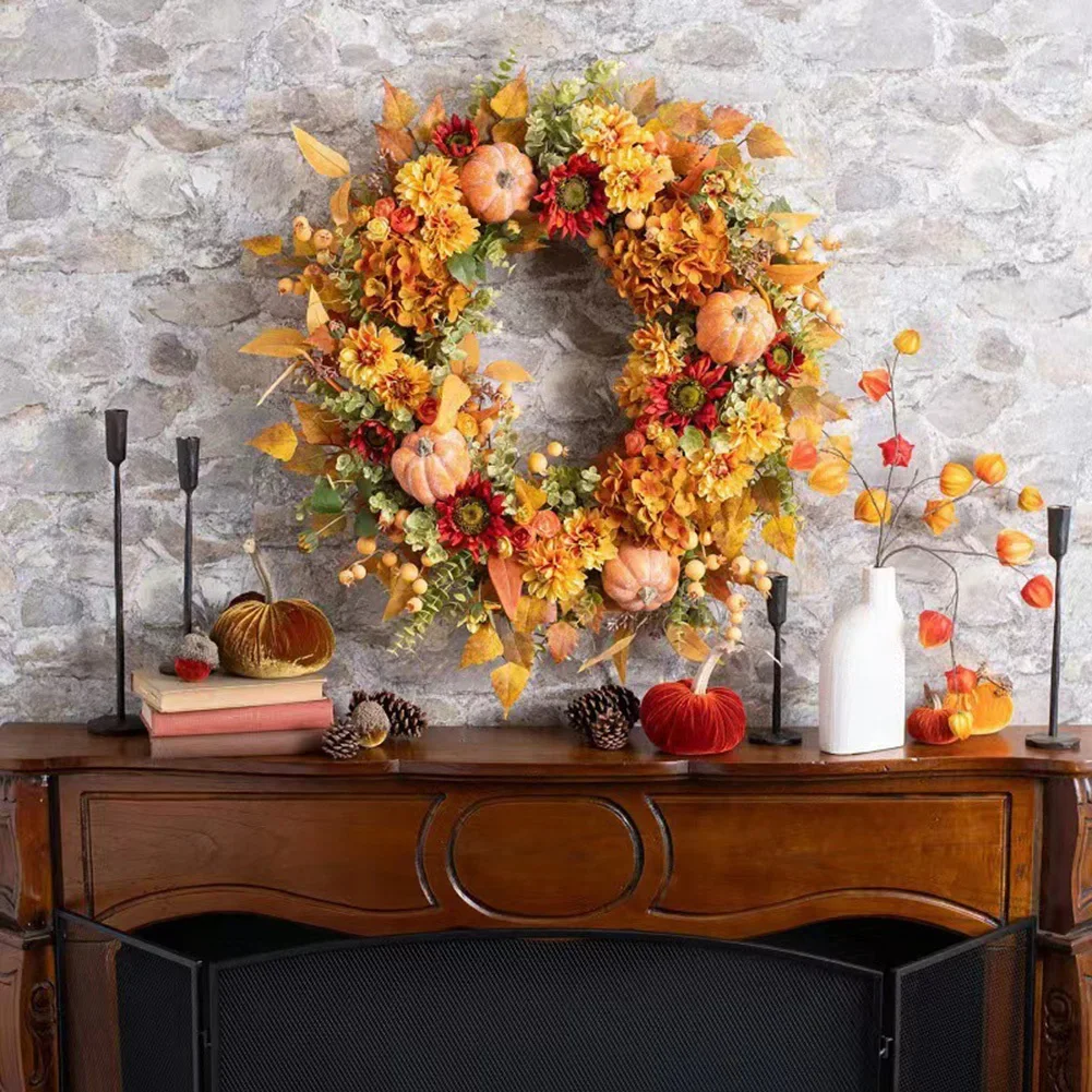 Fall Harvest Pumpkin Wreath 3