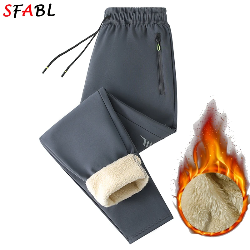 Fashion Winter Running Pants Thicken Fleece Windproof Sweatpants Men Joggers Warm Pants for Men Thermal Sportswear Trousers Men