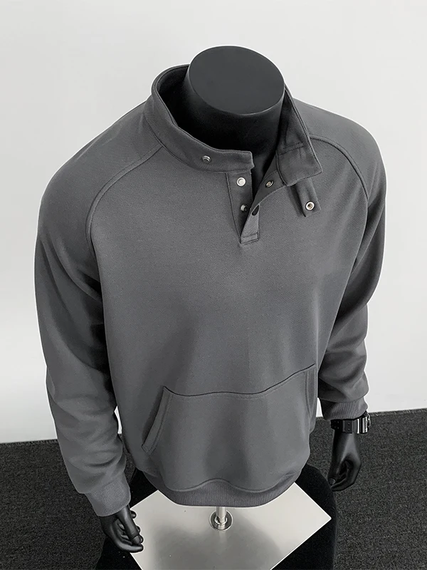 

Тяжелая толстовка с воротником-стойкой, мужская модная повседневная универсальная верхняя одежда, американская модная длинная све, полиэфирное волокно, осенняя одежда...