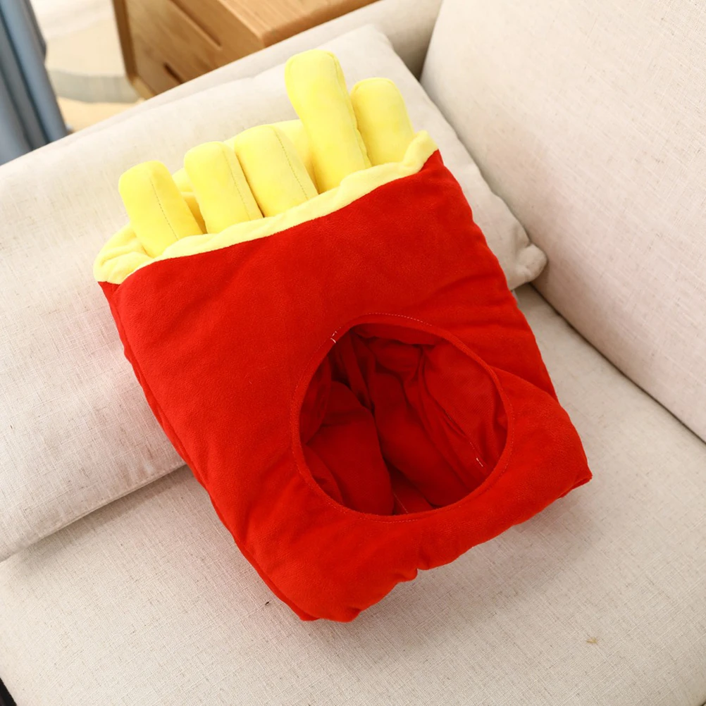

1pc Adorable French Fries Hat Cosplay Cap Pp Cotton Comfortable Festival Prank Photo Prop Red Funny Headdress Party Supplies