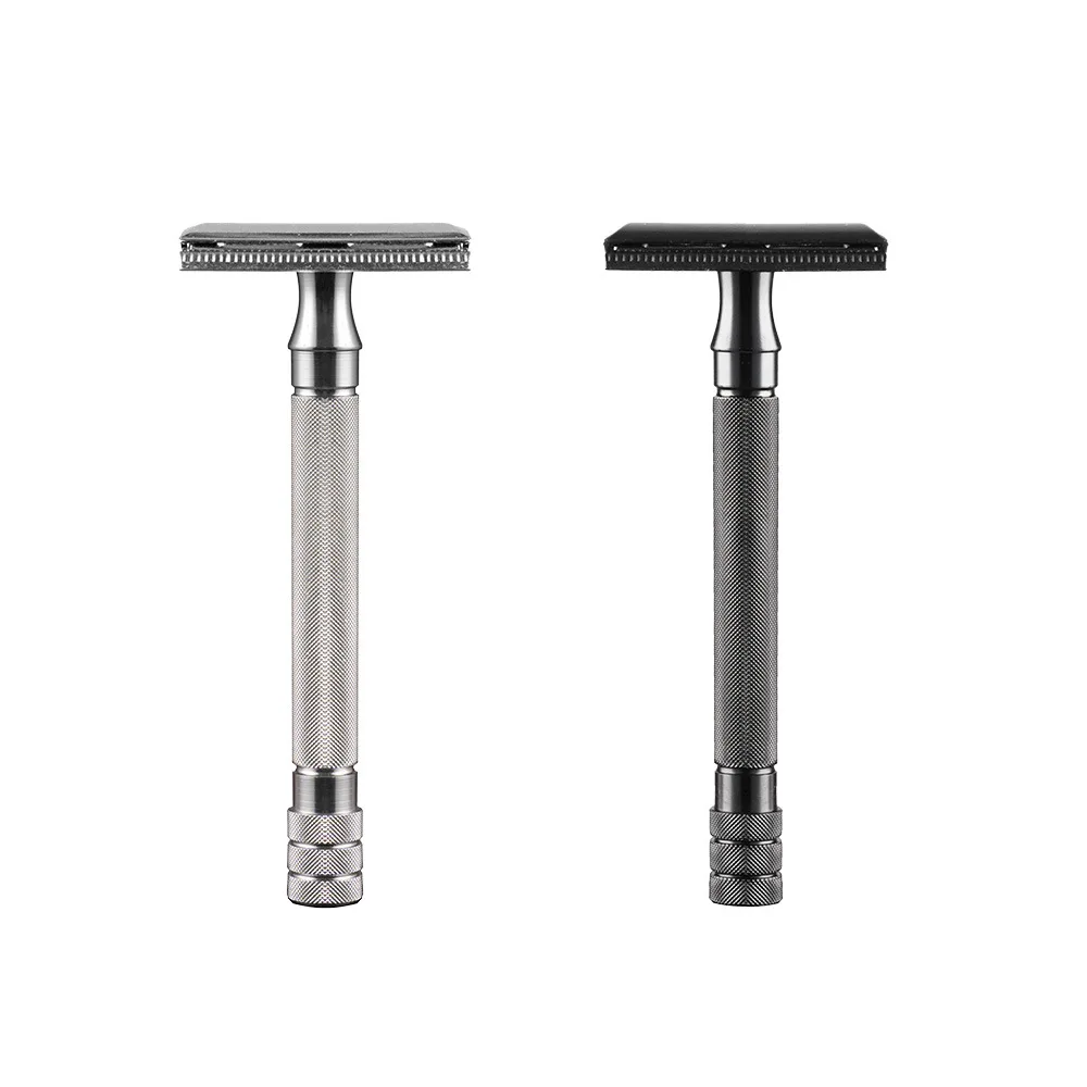 Premium Double-Edge Metal Safety Razor for Classic Men\'s Shaving - Includes 10PCS Razor Blades