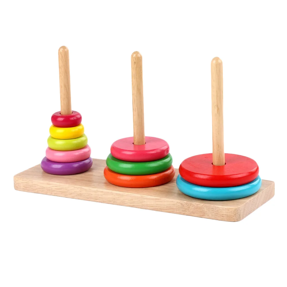 Wooden Tower of Hanoi Educational Toy Kid Childrens Toys Kids Stacking Plaything