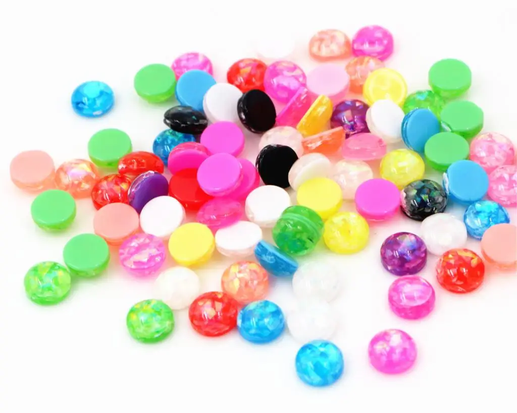 6mm 8mm 10mm 12mm 14mm 16mm 18mm 20mm New Fashion Mix Color Built-in metal foil Flat back Resin Cabochons Cameo